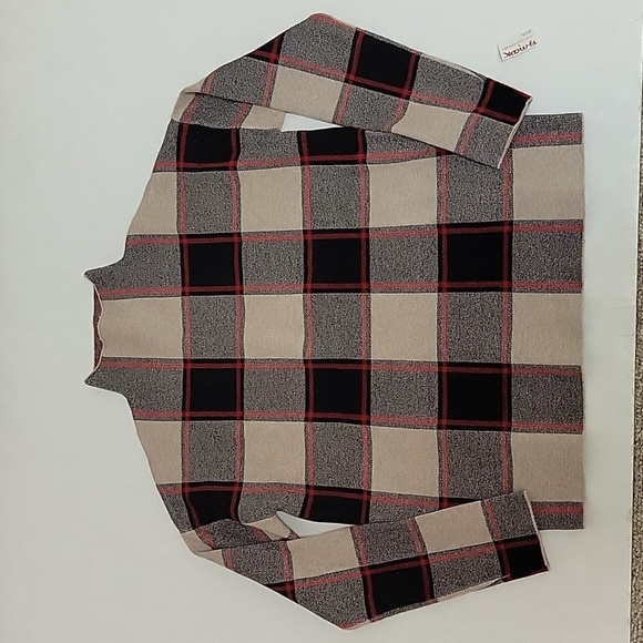 New Rachel Zoe long sleeve plaid sweater sz medium - Picture 1 of 5